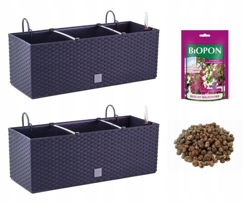  Prosperplast virágcserép 51 cm x 19 x 18,5 cm műanyag szürke és ezüst árnyalatok