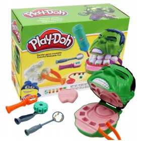    HULK Play-Doh Dentist 5 tubus SZETT GYERMEKEKNEK AJÁNDÉKBA