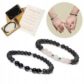    Karkötők PÁROKNAK - láva, turmalin, kvarc, hematit - Valentin-nap/ MÉRETEK