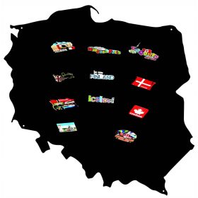   Hűtőmágnesek - Mágnestábla Lengyelország utazási térképével 80x73cm
