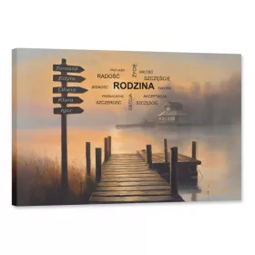   Falfestészet - KÉP CSALÁDI OTTHON - SAJÁT SZÖVEG - 5 NÉV 120x80