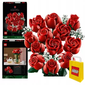    LEGO ICONS 10328 Csokor rózsa + Papírtáska LEGO 6315786 sárga 24x8x18 cm