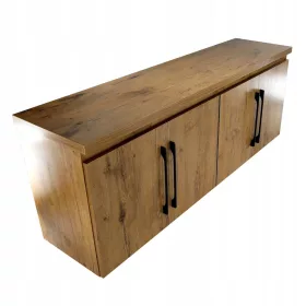    Fürdőszoba szekrény mosdópulttal, függeszthető, ajtós, tölgy, polc, 160 cm