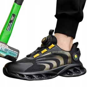   D-Look munkacipő, férfi sportcipő, fekete munkavédelmi cipő, 46-os méret