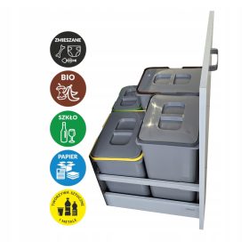   Szemetes szelektált hulladékgyűjtéshez - SORT 62L szemetes 60 fiókos szekrényhez
