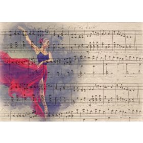   Falikép NŐI női arc balerina nem szőtt anyagon + RAGASZTÓ 368 x 254