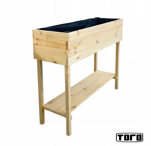 Virágcserepek - TORO virágcserép 120 cm x 40 x 80 cm, természetes fa