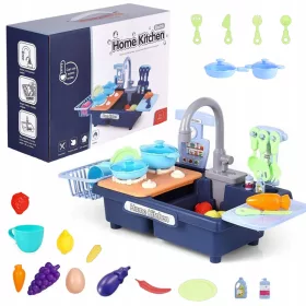    GYERMEK MOSOGATÓ, MOSOGATÓ, EDÉNYSZALAG, INTERAKTÍV, FOLYÓ VÍZ, KÉK