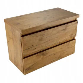    Függesztett fürdőszobai szekrény mosdólappal, tölgy padlás, grafit, fiókok 80