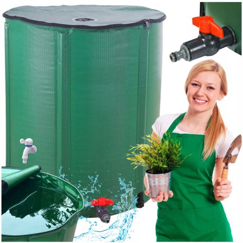 Esővíz tartály 200 l 70 x 60 cm zöld