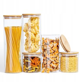   Élelmiszertartó - ORNA Kerek üvegedények Élelmiszertároló edények 5 db