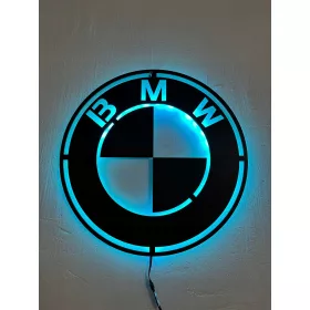 Falfestészet - BMW Logo LED Fa Képes ÉJSZAKAI LÁMPA