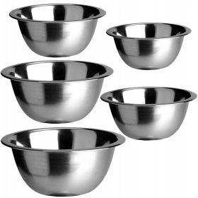   Konyhai tál - Fém tálak, 5 db Krisberg rozsdamentes acél tál készlet 16/18/24/26/30