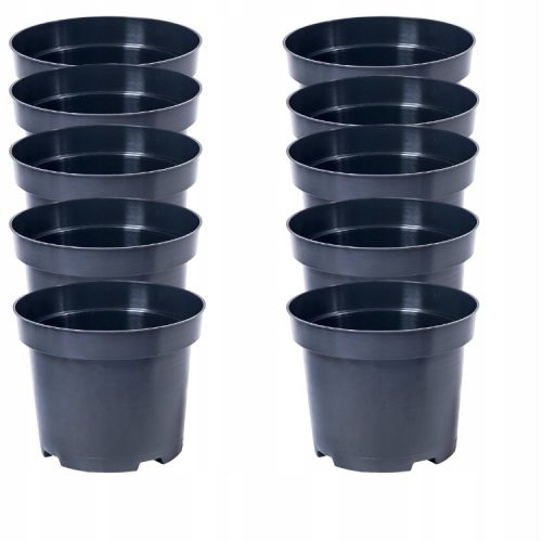 Virágcserép DonKwiat 22,5 cm x 17,5 x 18 cm átmérő 22,5 cm műanyag fekete