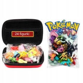    POKEMON KÁRTYÁK 24 DB + DOBOZTÁK + POKEMON FIGURÁK 24 DB