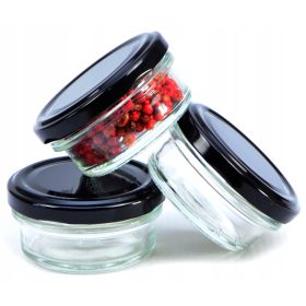   Élelmiszertartó - 65 ml-es üvegedény egyenesen belülről, széles fi66 mézes fűszerekhez, 10 db