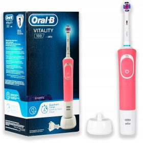   Oral-B Vitality D100 Braun technológiával készült elektromos fogkefe, rózsaszín