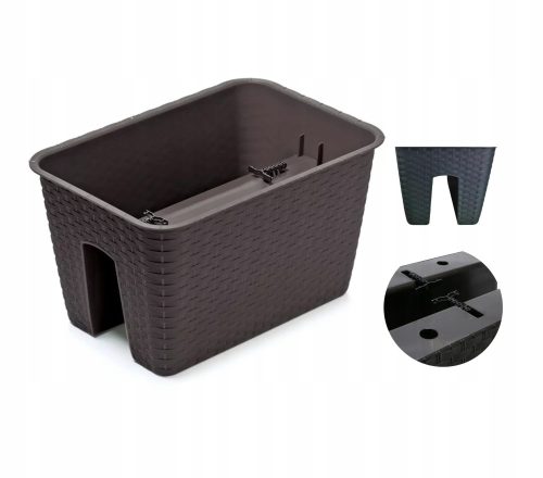  Prosperplast virágcserép 39,6 cm x 27,2 x 22,5 cm műanyag barna és bézs árnyalatú