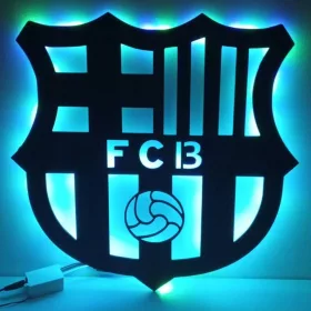   Falfestészet - FC Barcelona Picture Fa Football Crest ajándék LED éjszakai lámpa
