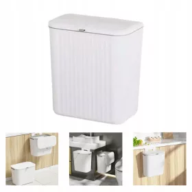    Öntapadó függő szemeteskuka, szabadon álló, fehér, 9L