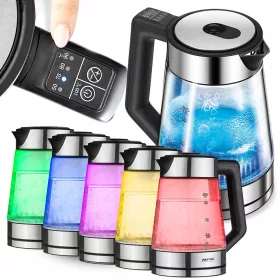    Elektromos vízforraló, vezeték nélküli hőfokszabályzó, üveg MPM MCZ-116