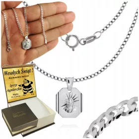    Férfi ezüst páncéllánc Medallion 925 Férfi INGYENES gravírozás