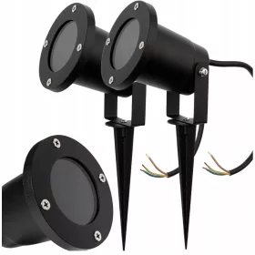  Led-lux napelemes lámpa, fekete, 24 cm, 2 db.