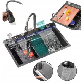 Primado SmartGadgets egytálos mosogató, fekete acél