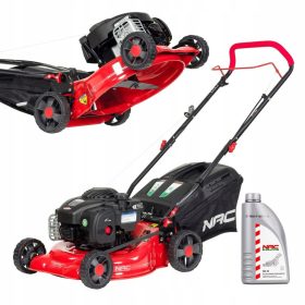    Benzines fűnyíró NAC kosárral, 125 cm³ kapacitással. kosár 40 l 42 cm