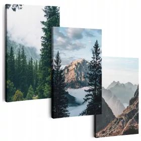   Falfestészet - FESTMÉNYEK A NAPPALIBA 150 cm **sok minta* FESTMÉNY VÁSZONRA TRIPTIQUES HEGYEK TETE