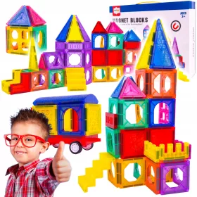    MalPlay mágneses blokkok MÁGNESES BLOKKOK 110 OKTATÁSI 3D ELEMEK 110 db.