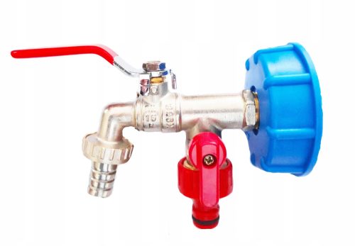  Csatlakozócsatlakozás Mauzer Bradas IBC tartály DUPLÉ csap 1/2" + IBC 1/2"