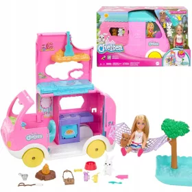    Barbie Chelsea Pink lakóautó + Chelsea baba + 14 kiegészítő HNH90