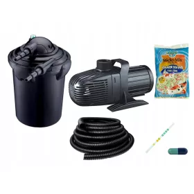  SZÉLSZŰRŐ 13000L UV-C 11W + SZIVATTYÚ 8000l/h + TÖMLŐ