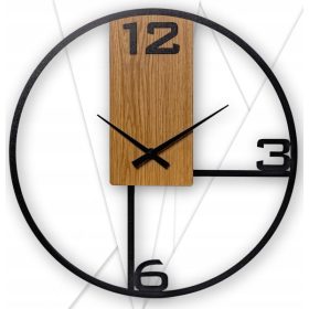 Óra - DRAGON INTERIORS falióra, fekete, tarka, 70 cm