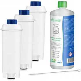    3 Vízszűrő DELONGHI DINAMICA kávéfőzőhöz Vízkőoldó DELONGHI 1000 ml-hez