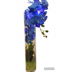   Virág dekoráció - Mesterséges virágok elrendezése üveg világító orchideában