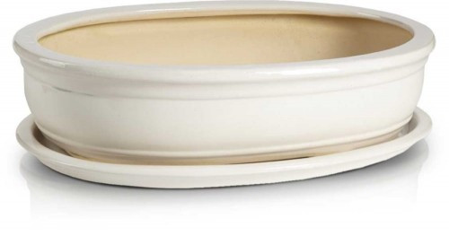 Polnix virágcserép 19 cm x 13 x 5 cm átmérőjű 13 cm kerámia krém