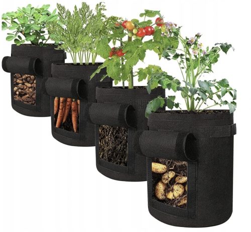  Burgonyazsák virágcserép 30 cm x 30 x 35 cm átmérőjű 30 cm fekete filc