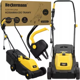    Heckermann elektromos fűnyíró 2200 W 25 l + FIGYELMEZTETÉS MATRICA A CSOMAGON A FUTÁRHOZ NE DOBJA