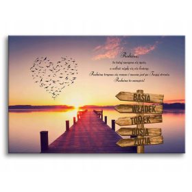    Képes falfestmények idézettel, nevek útjelző táblákon, 60x90