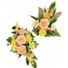   Virág dekoráció - Sírdísz rózsákkal, tavaszi kompozícióval, vázával