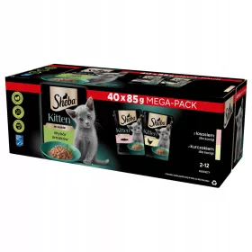    SHEBA KITTEN ÍZES ÉTELEK VÁLASZTÁSA SZÓZÁSBAN KICCSÁKNAK 40x85g