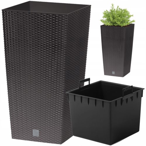  Prosperplast virágcserép 32,5 cm x 32,5 x 61 cm műanyag barna és bézs árnyalatú