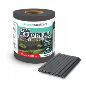   KERÍTÉS SZALAG 19cmx50m + UV BURKOLAT PANEL KERÍTÉSHEZ ANTRACIT KERÍTÉS