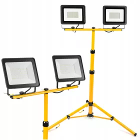    Álló halogén lámpa állvány, dupla Ledlux 160 cm sárga + 2× Halogén hideg fehér 2400 lm 30 W