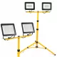  Álló halogén lámpa állvány, dupla Ledlux 160 cm sárga + 2× Halogén hideg fehér 2400 lm 30 W