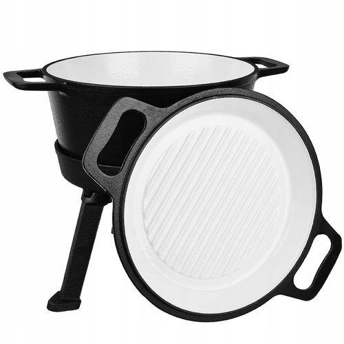  3-AZ 1-BEN öntöttvas EDÉNY FEDŐVEL GRILL ZOMÁNC 5L