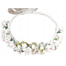    Áldozási fejkoszorú, úrvacsorai fejpánt, fehér virágok
