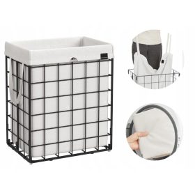   Ruhakosár - Songmics 90l-es szennyeskosár, szürke és ezüst árnyalatokkal